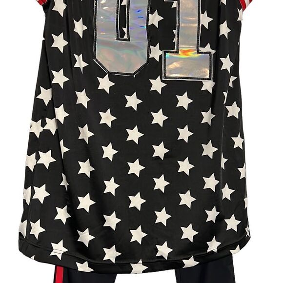 Dance Costume Woman's Size Medium Adult Weissman Black Red Stars Hip Hop Pageant - Picture 4 of 15
